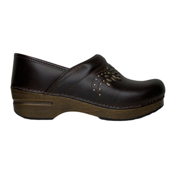 Dansko Shoes Dansko Patricia Embellished Clogs Brown Leather Poshmark
